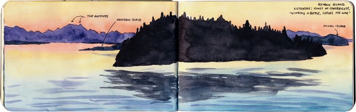 Puget Sound sketch by Chandler O'Leary