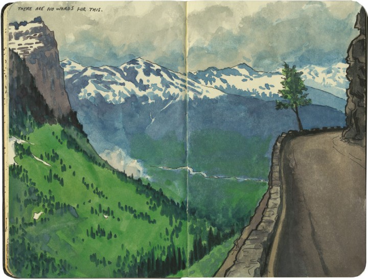 Glacier National Park sketch by Chandler O'Leary