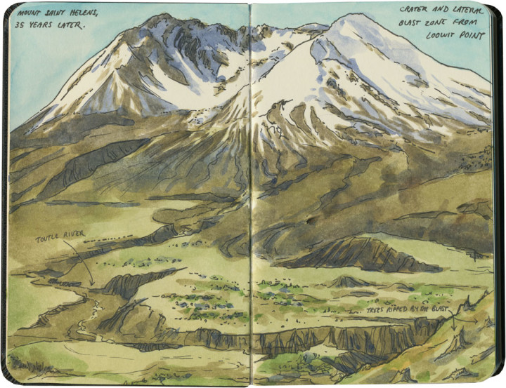 Mount Saint Helens sketch by Chandler O'Leary