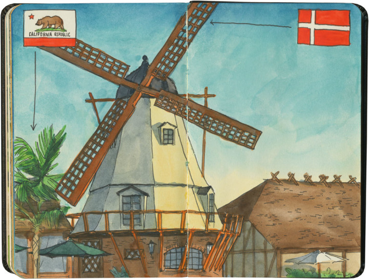 Solvang sketch by Chandler O'Leary