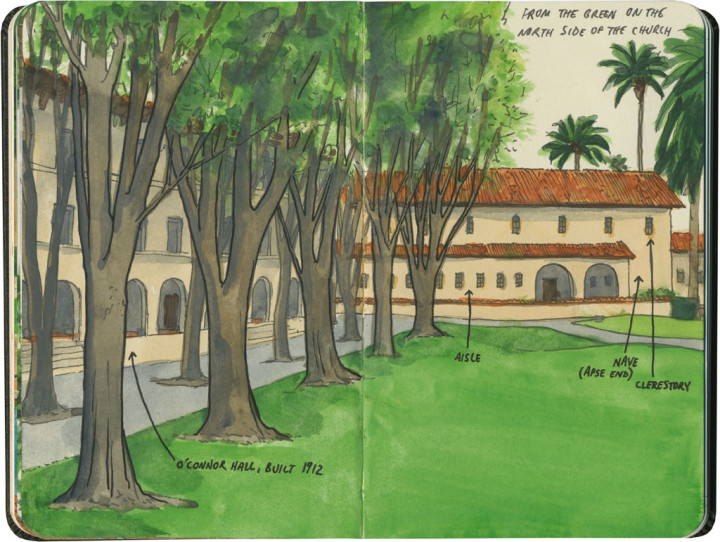 Mission Santa Clara sketch by Chandler O'Leary