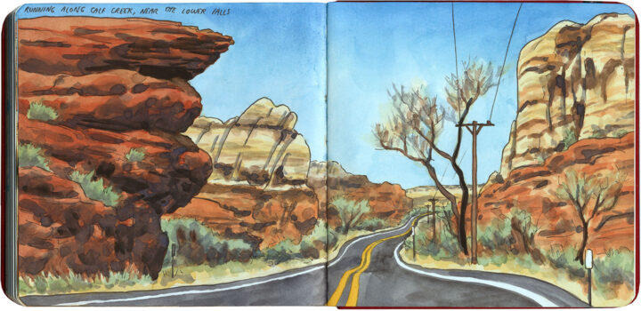 Grand Staircase-Escalante National Monument sketch by Chandler O'Leary