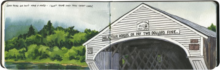 Covered bridge sketch by Chandler O'Leary