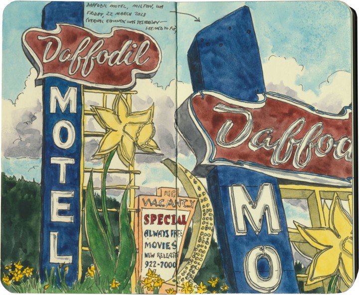 Daffodil Motel sketch by Chandler O'Leary