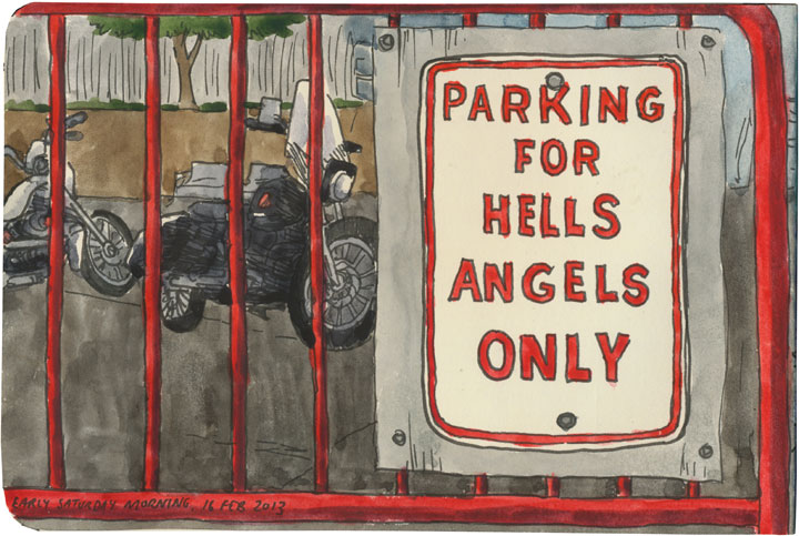 Hells Angels sketch by Chandler O'Leary
