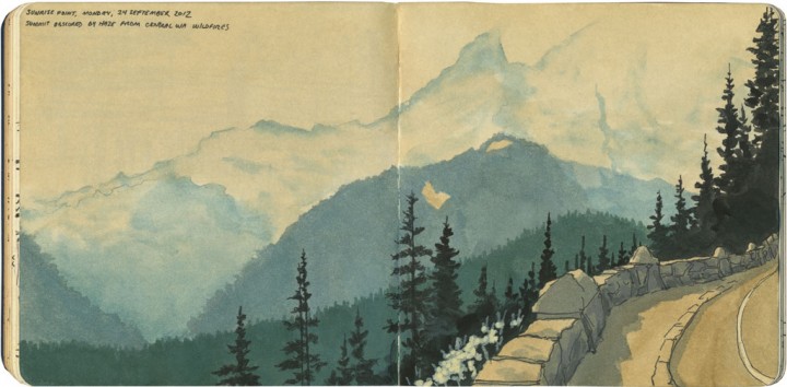 Smoke on Mount Rainier sketch by Chandler O'Leary