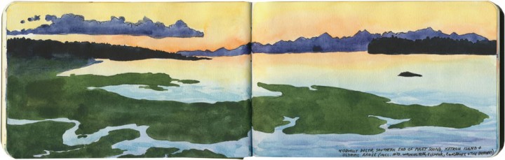 Nisqually River Delta sketch by Chandler O'Leary