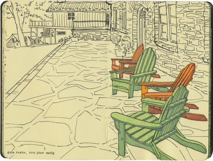 Adirondack chairs sketch by Chandler O'Leary