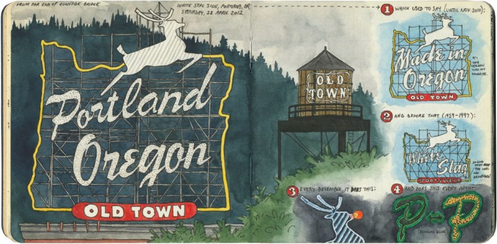 Portland, Oregon sign sketch by Chandler O'Leary