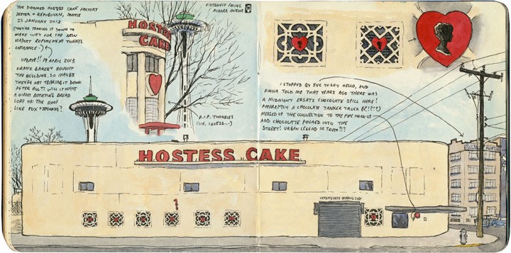 Hostess Cake factory sketch by Chandler O'Leary