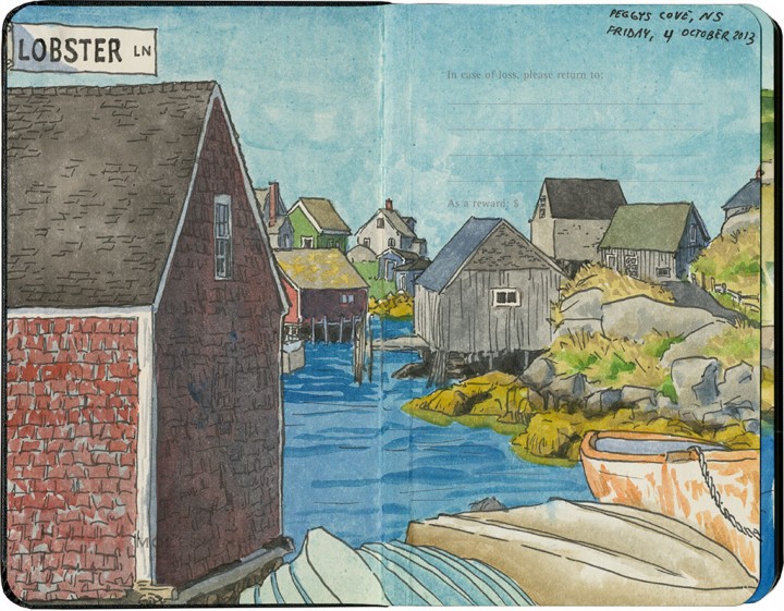 Peggys Cove sketch by Chandler O'Leary