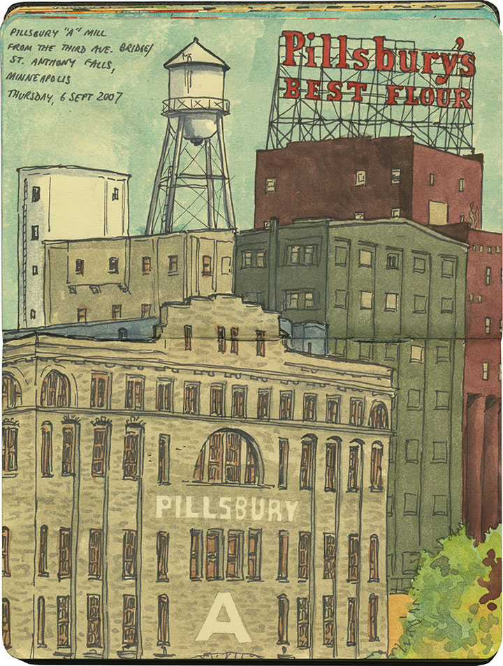 Pillsbury "A" Mill sketch by Chandler O'Leary