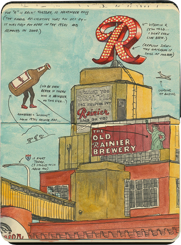 Rainier "R" sketch by Chandler O'Leary