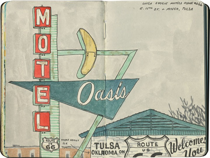 Oasis Motel sketch by Chandler O'Leary