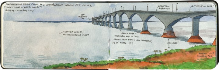 Confederation Bridge sketch by Chandler O'Leary