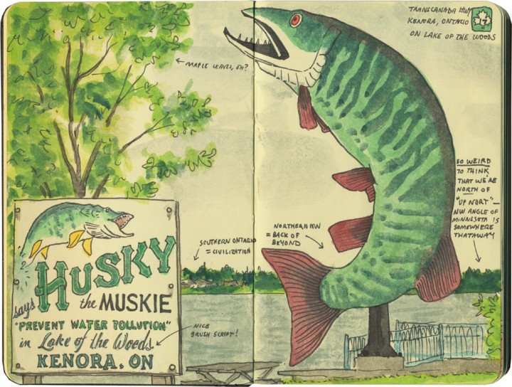 Husky the Muskie sketch by Chandler O'Leary
