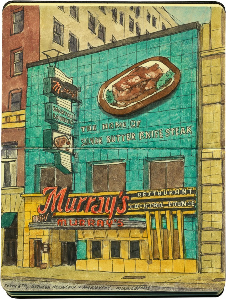 Murray's Steakhouse sketch by Chandler O'Leary