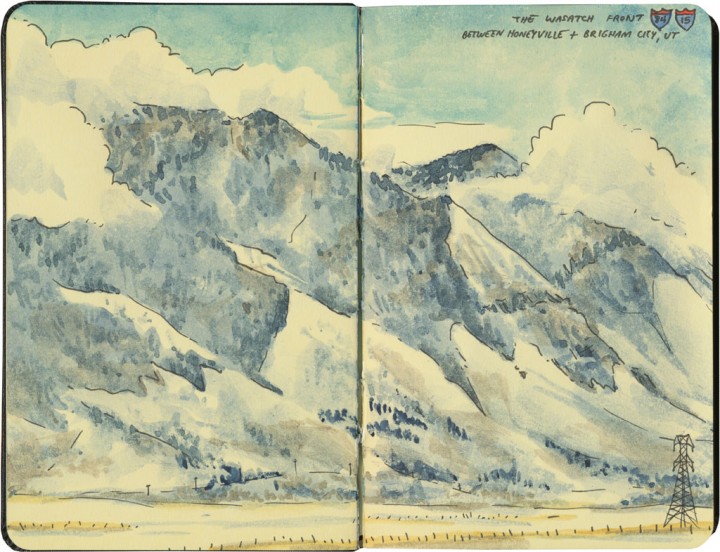 Wasatch mountains sketch by Chandler O'Leary