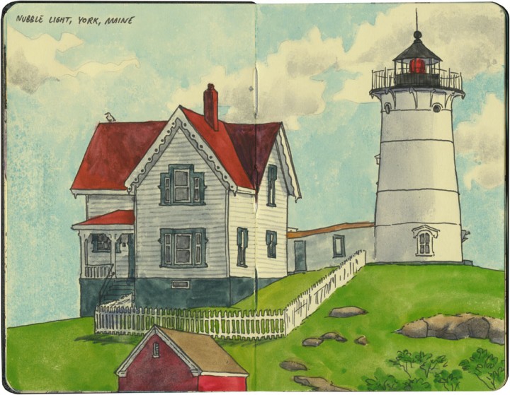 Nubble Light sketch by Chandler O'Leary