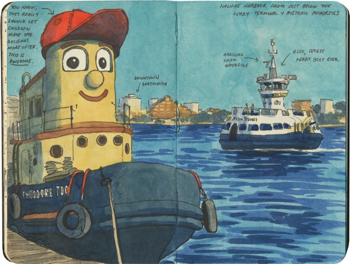 Tugboat sketch by Chandler O'Leary