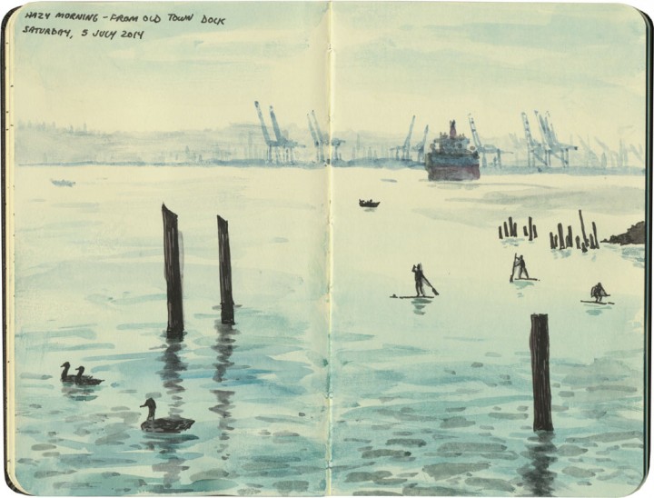 Commencement Bay sketch by Chandler O'Leary