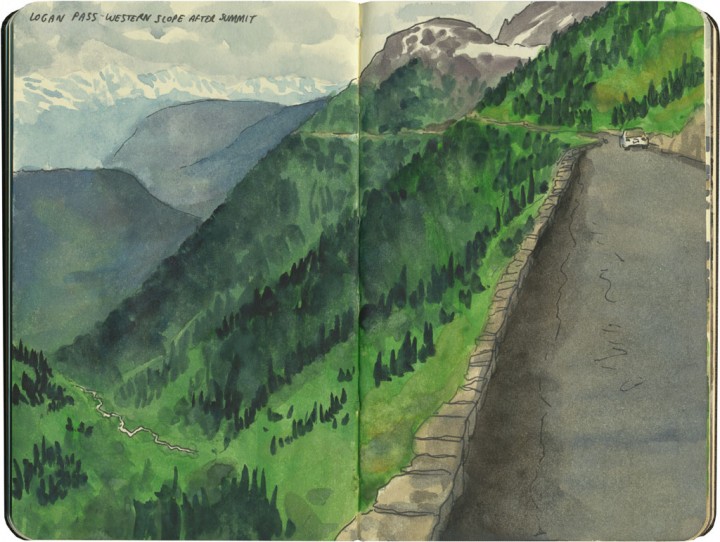Glacier National Park sketch by Chandler O'Leary