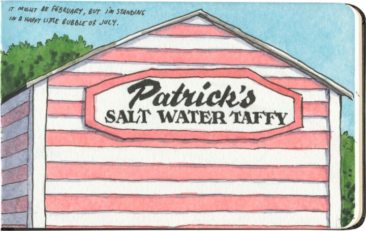 Salt water taffy sketch by Chandler O'Leary