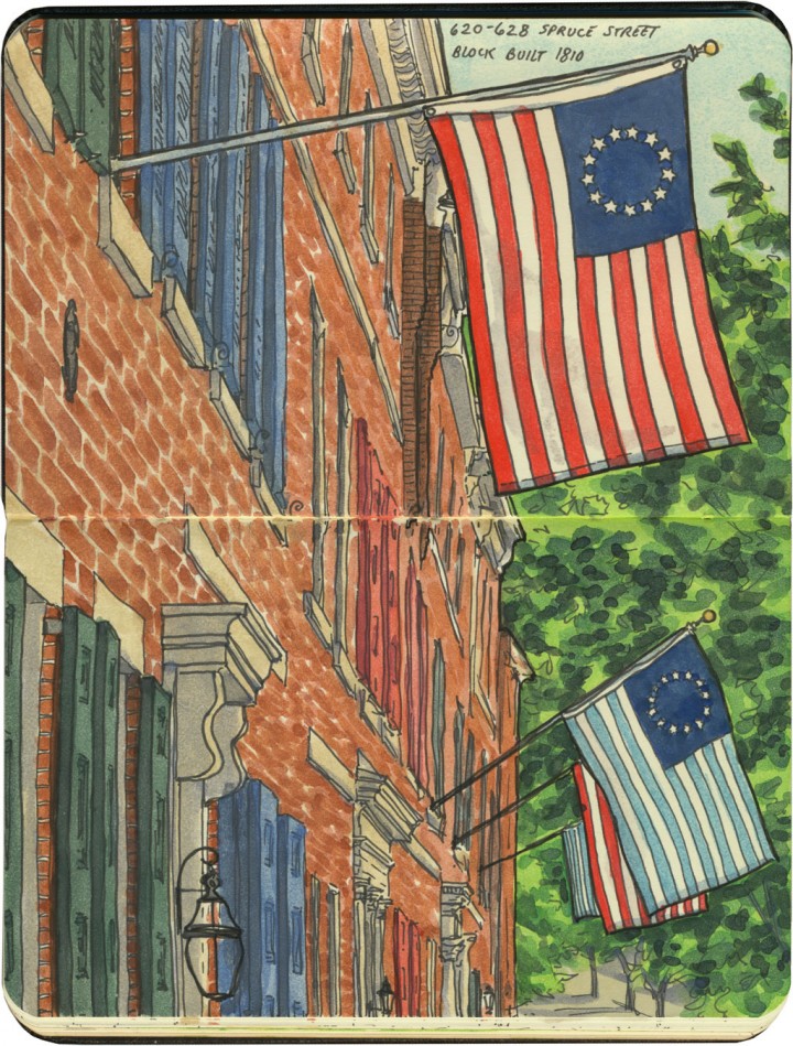4th of July in Philadelphia sketch by Chandler O'Leary