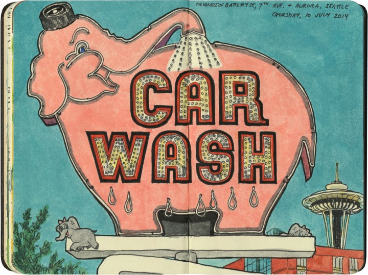 Elephant Carwash sketch by Chandler O'Leary
