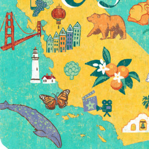 Detail of California illustration by Chandler O'Leary
