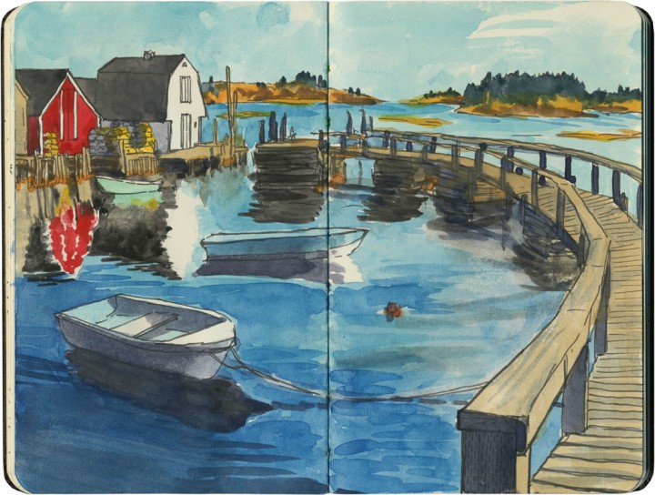 Blue Rocks, Nova Scotia sketch by Chandler O'Leary
