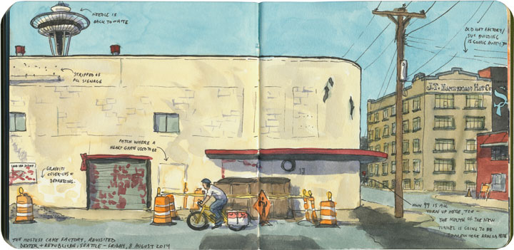 Former Hostess Cake factory sketch by Chandler O'Leary