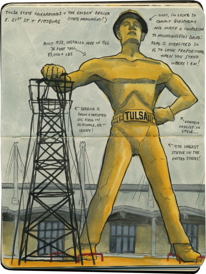 Golden Driller sketch by Chandler O'Leary