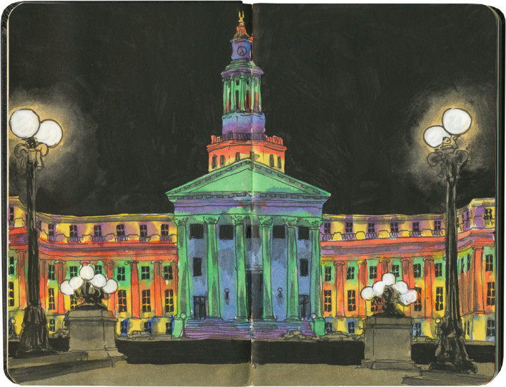 Denver City & County Building sketch by Chandler O'Leary