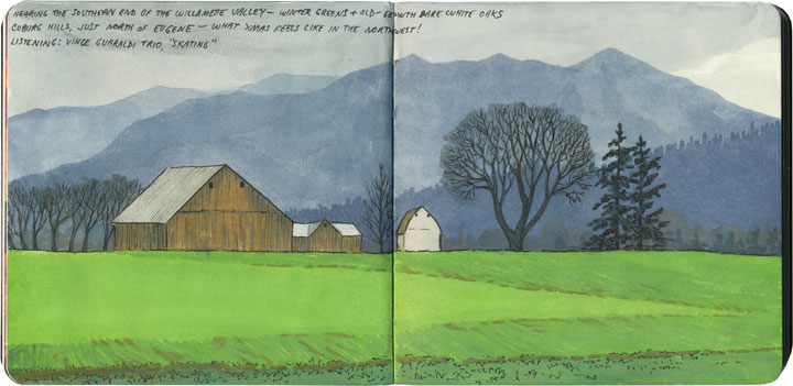 Willamette Valley sketch by Chandler O'Leary