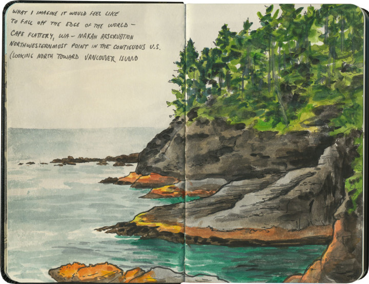 Cape Flattery sketch by Chandler O'Leary