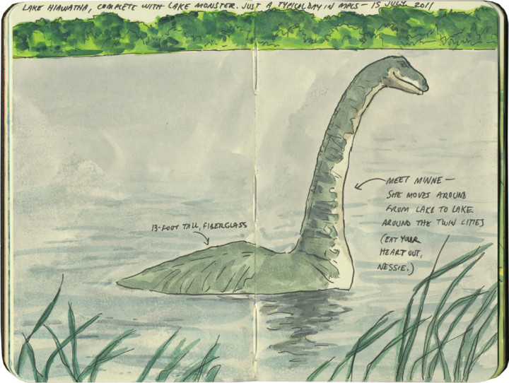 Minne the lake monster sketch by Chandler O'Leary