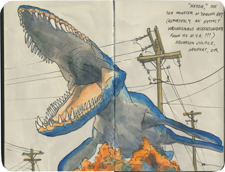 Yaquina Bay Sea Monster sketch by Chandler O'Leary