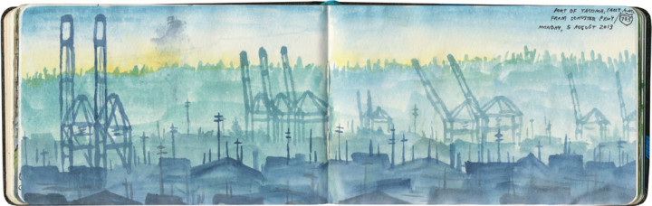 Port of Tacoma sketch by Chandler O'Leary