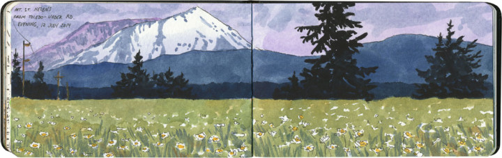 Mount Saint Helens sketch by Chandler O'Leary