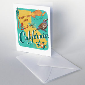 California card from the 50 States series illustrated and hand-lettered by Chandler O'Leary