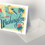 Washington card from the 50 States series illustrated and hand-lettered by Chandler O'Leary