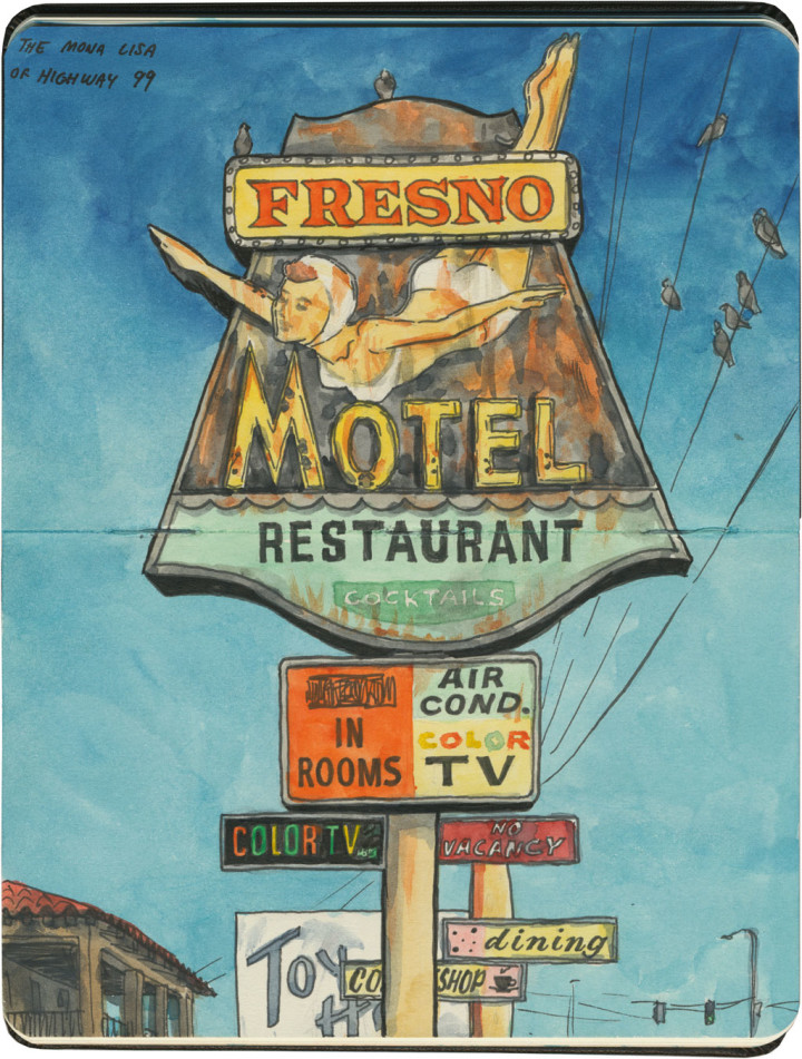 Fresno Motel sketch by Chandler O'Leary
