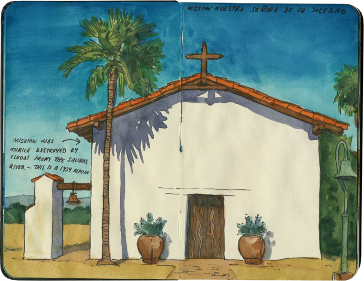 Mission Nuestra Senora de la Soledad sketch by Chandler O'Leary