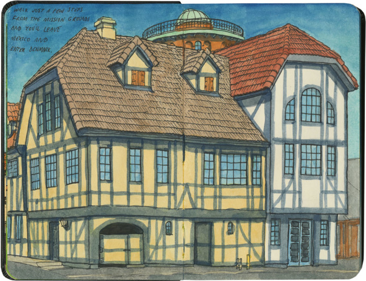 Solvang sketch by Chandler O'Leary