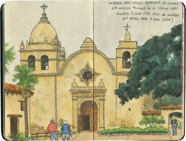 Mission San Carlos Borromeo de Carmelo sketch by Chandler O'Leary