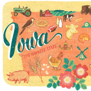Detail of Iowa illustration by Chandler O'Leary