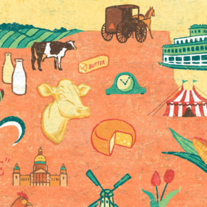 Detail of Iowa illustration by Chandler O'Leary