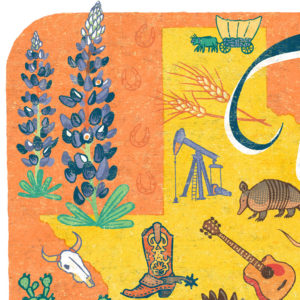 Detail of Texas illustration by Chandler O'Leary