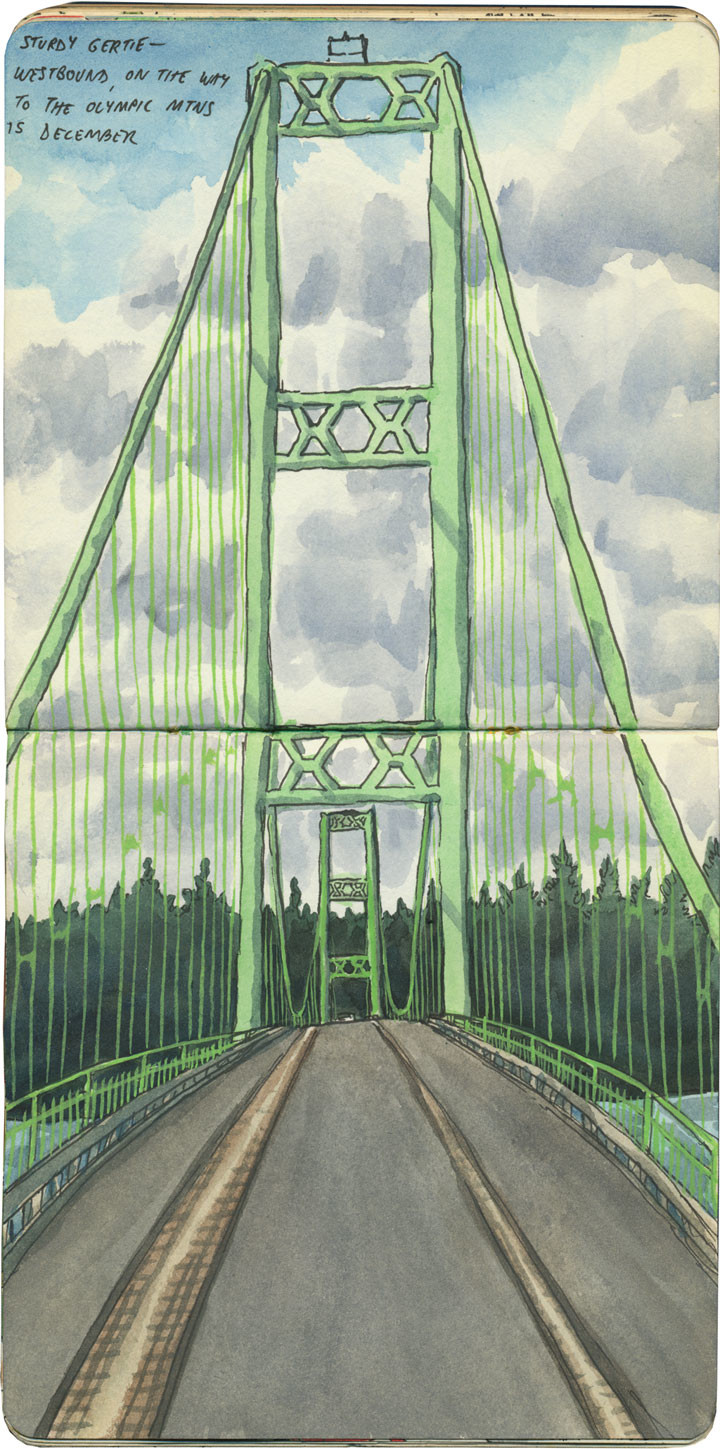 Tacoma Narrows Bridge sketch by Chandler O'Leary